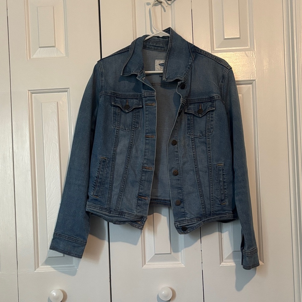 Old Navy Medium Blue Denim Jacket with Button Front